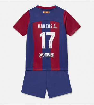 Barcelona Marcos Alonso #17 Primera Equipación Niños 2023-24 Manga Corta (+ Pantalones cortos)